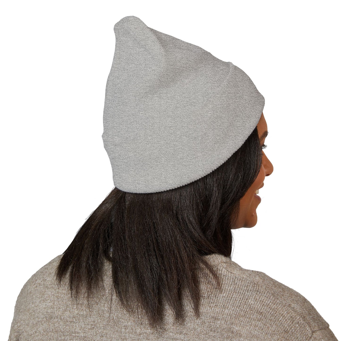 Embroidered Cross Cuffed Beanie — Minimal Faith Knit Hat