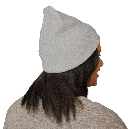 Embroidered Cross Cuffed Beanie — Minimal Faith Knit Hat