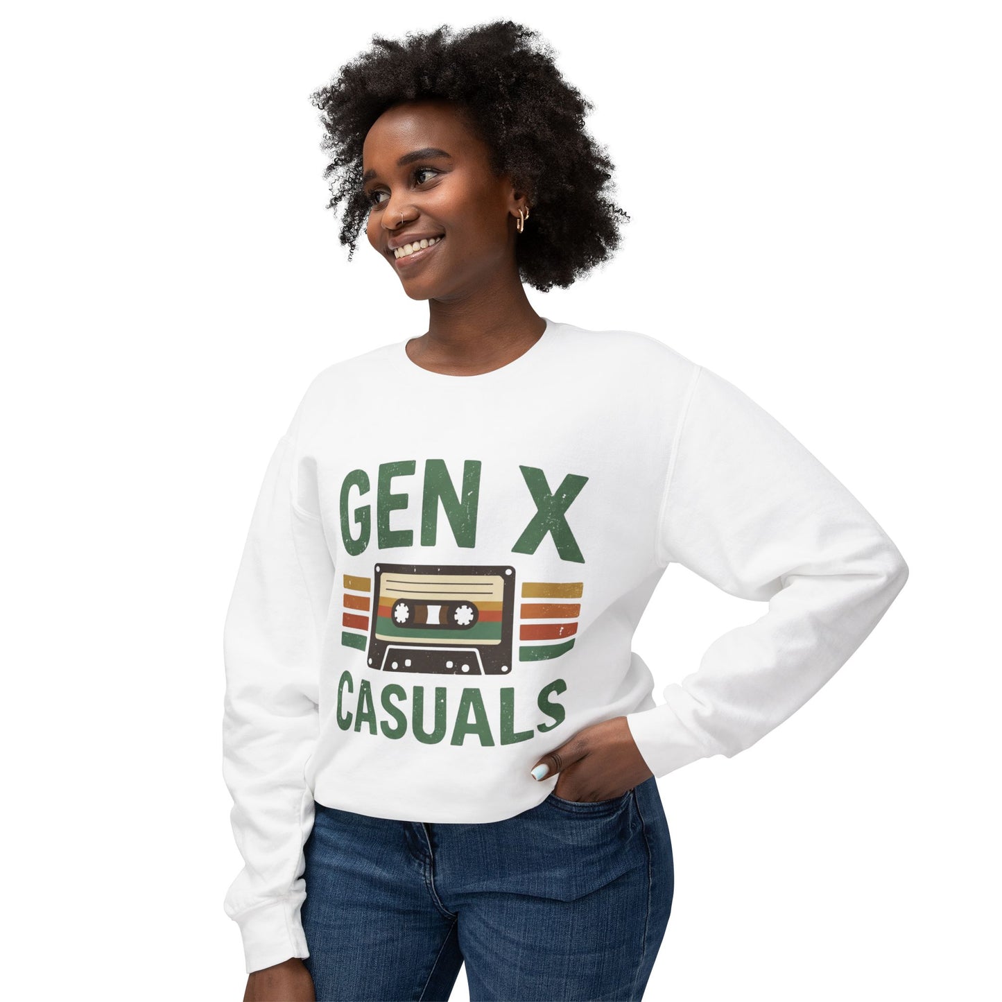 Gen X Casuals Sweatshirt — Retro Cassette Crewneck