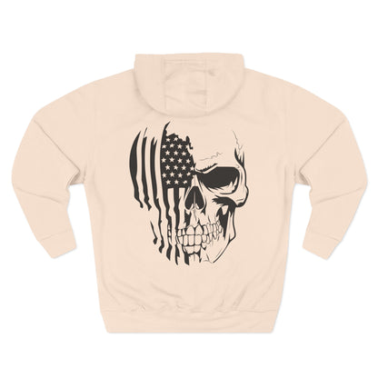 American Flag Skull Hoodie – Patriotic Grunge Fleece Pullover