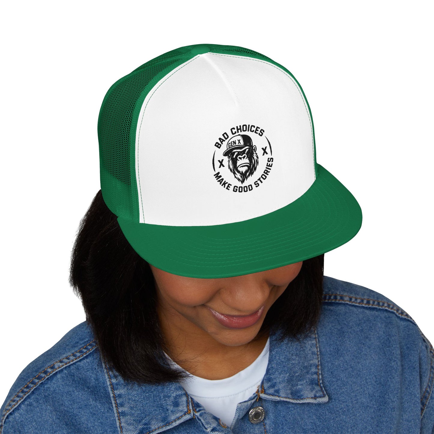 Embroidered 5 Panel Trucker Cap - Stylish Casual Hat for Outdoor Adventures, Perfect Gift for Dad, Summer Vibes, Fashionable Headwear