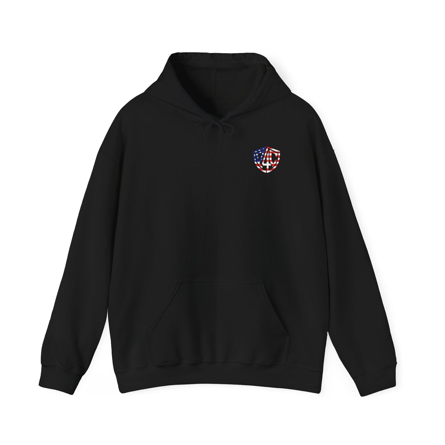 American Flag Skull Hoodie — Patriotic Grunge Pullover
