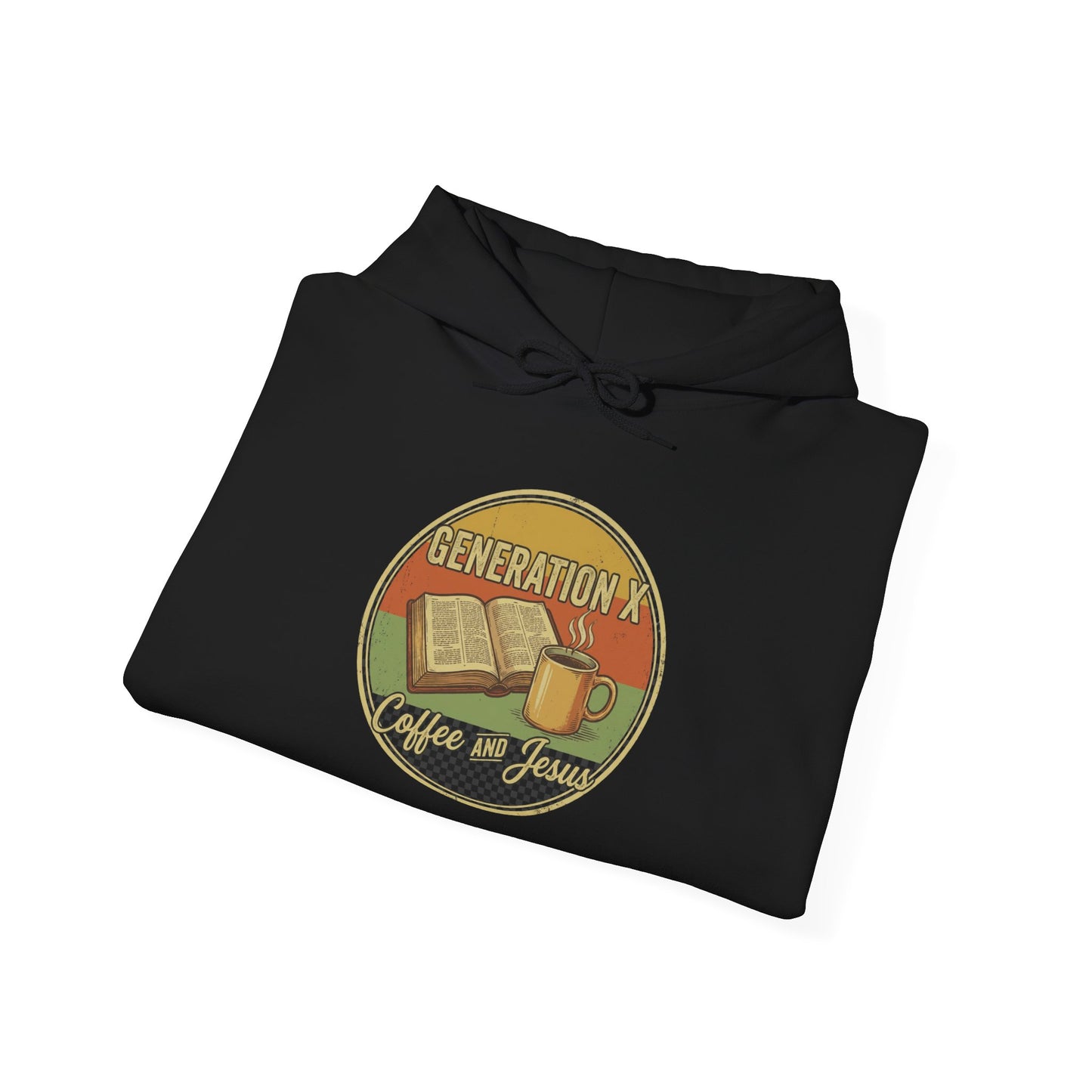 Generation X Coffee & Vinyl Hoodie — Retro Music Lover Pullover