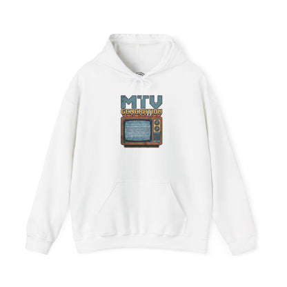 Retro TV 'MTV Generation' Hoodie – Vintage 80s Nostalgia Pullover