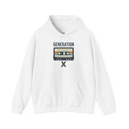 Generation X Retro Cassette Hoodie – Vintage 80s Music Sweatshirt