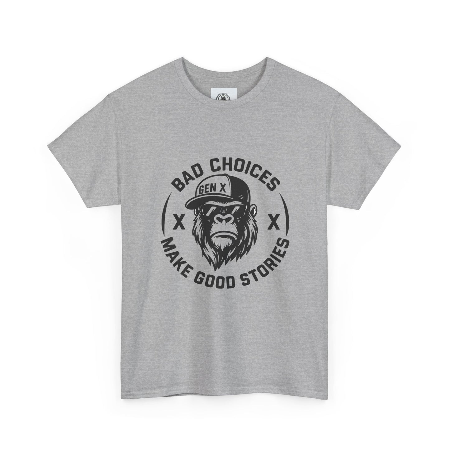 Gen X Bad Choices Tee, Unisex Heavy Cotton Shirt, Funny Gift for Millennials, Casual Wear, Storyteller T-Shirt