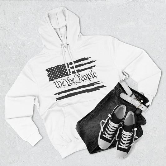 Patriotic "We the People" Hoodie - Distressed American Flag Pullover