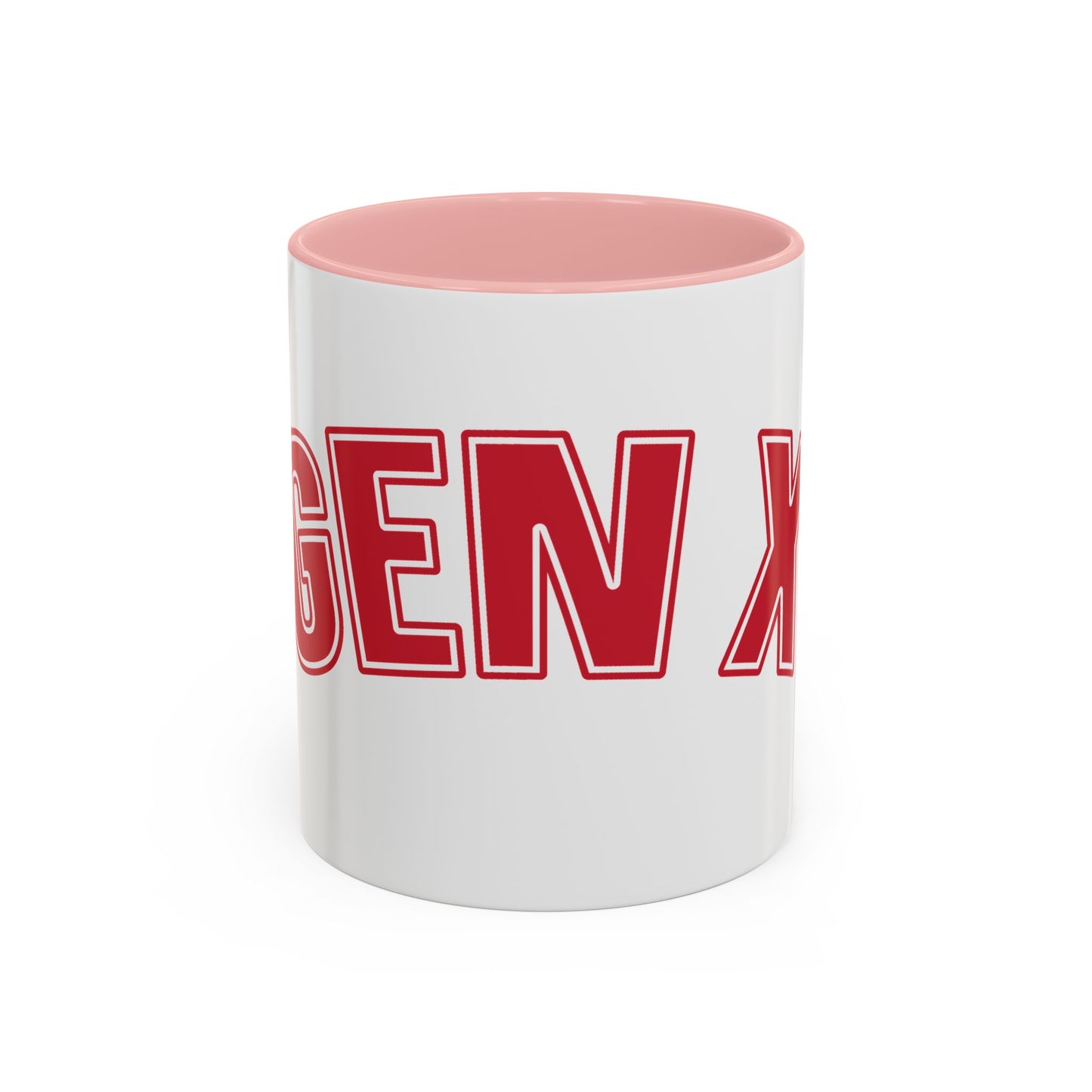 Gen X Coffee Mug — Retro Bold Red Accent Mug (11/15oz)