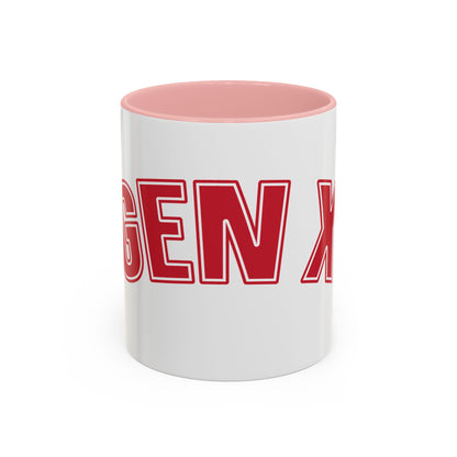 Gen X Coffee Mug — Retro Bold Red Accent Mug (11/15oz)