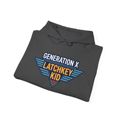 Generation X Latchkey Kid Hoodie — Retro 80s Vintage Logo Sweatshirt