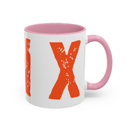 Mug — Bold Distressed Orange Text Coffee Cup (11oz/15oz)