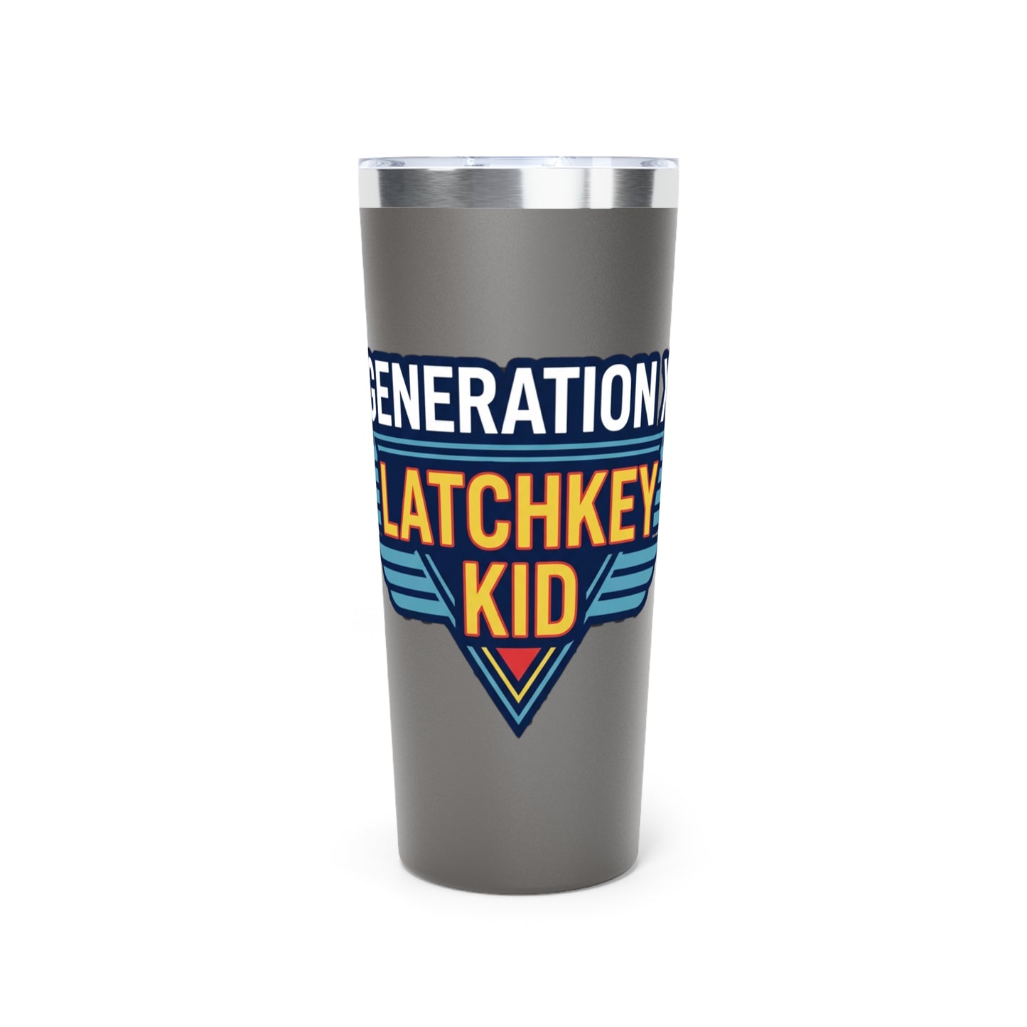22oz Insulated Tumbler — "Platchkey Kid" Retro Shield Design