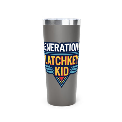 22oz Insulated Tumbler — "Platchkey Kid" Retro Shield Design