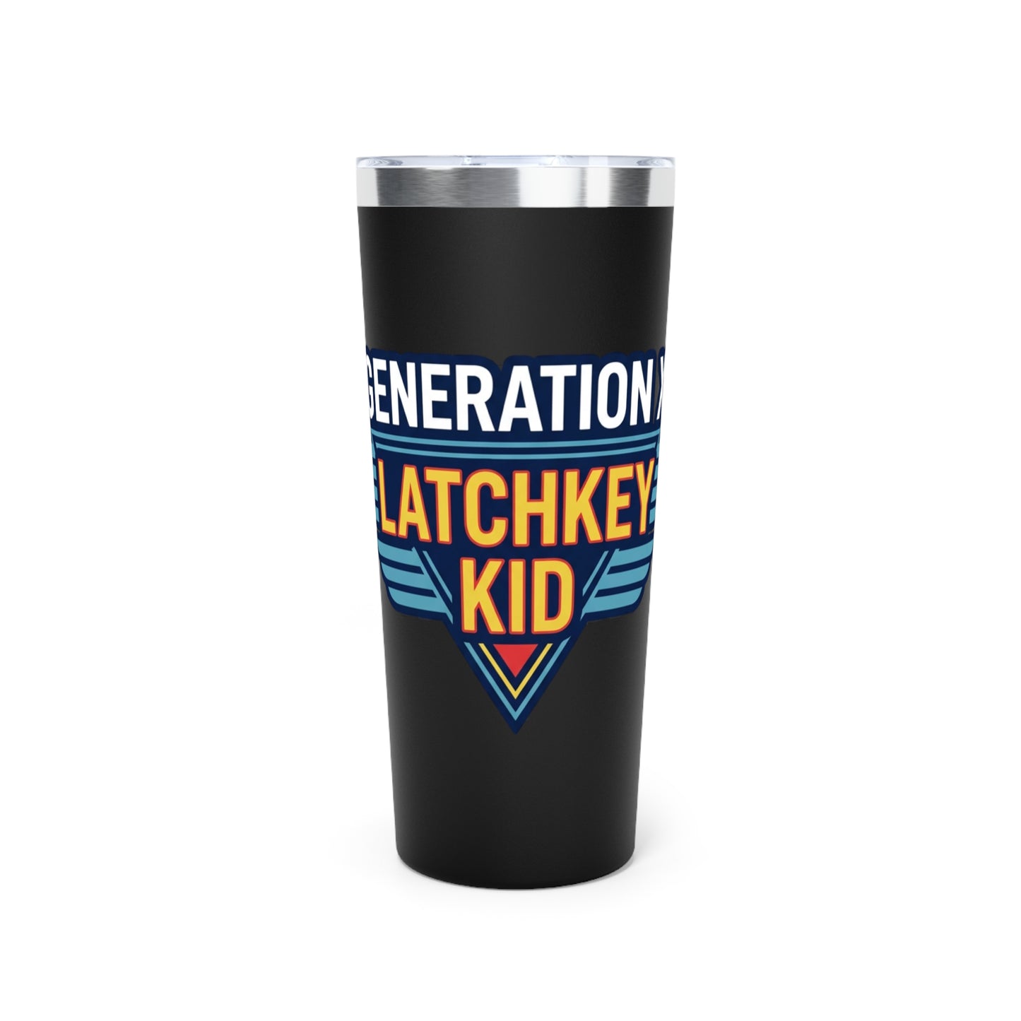 22oz Insulated Tumbler — "Platchkey Kid" Retro Shield Design