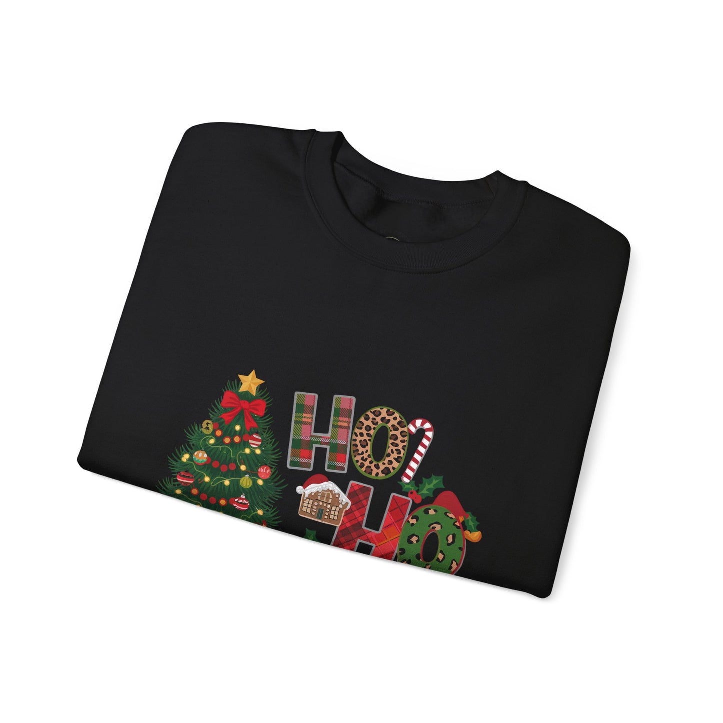 Ho Ho Ho Christmas Sweatshirt – Festive Tree & Gifts Holiday Crewneck