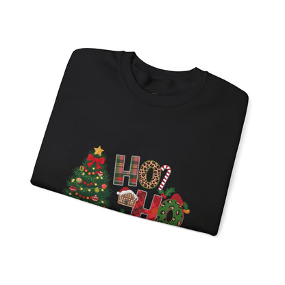 Ho Ho Ho Christmas Sweatshirt – Festive Tree & Gifts Holiday Crewneck