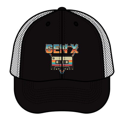 Retro Gen X Trucker Hat — Vintage Cassette Tape Design