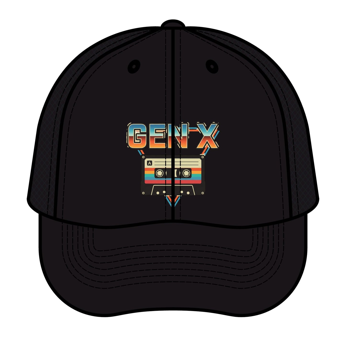 Retro Gen X Trucker Hat — Vintage Cassette Tape Design