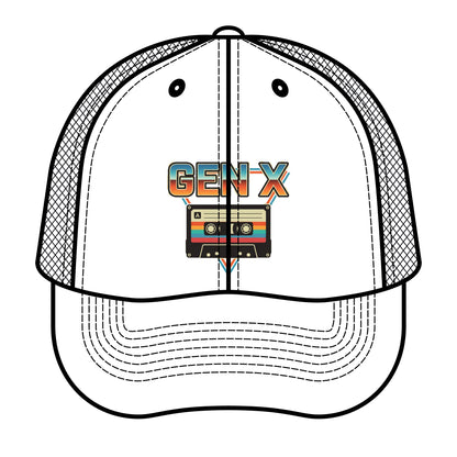 Retro Gen X Trucker Hat — Vintage Cassette Tape Design