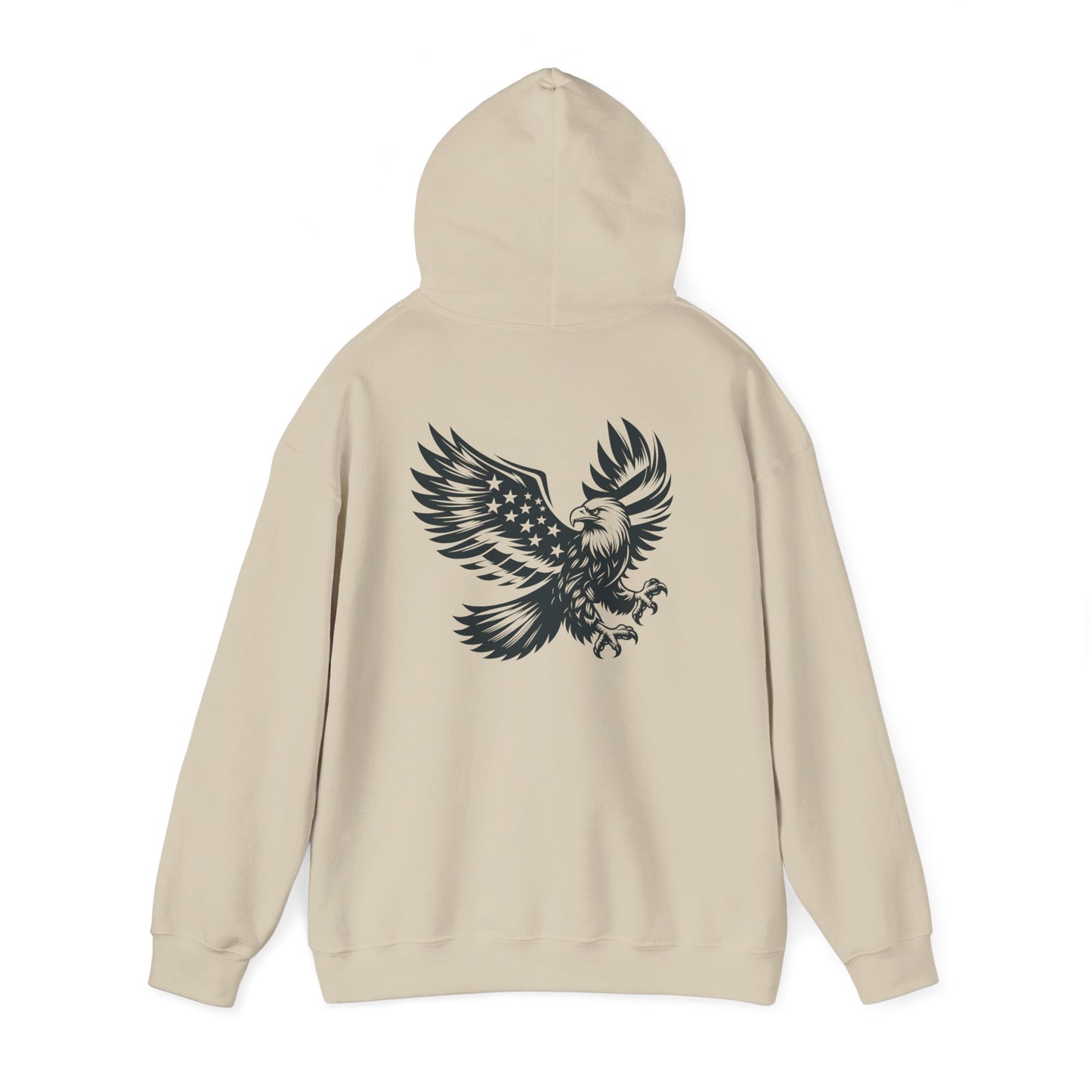 Eagle with American Flag Wings Hoodie — Patriotic Bald Eagle Back Graphic