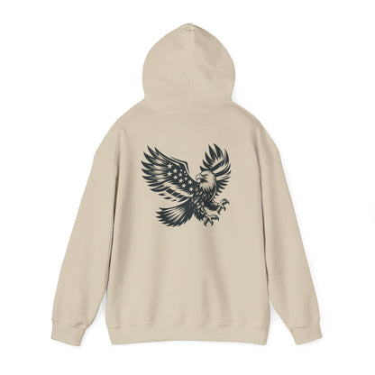 Eagle with American Flag Wings Hoodie — Patriotic Bald Eagle Back Graphic