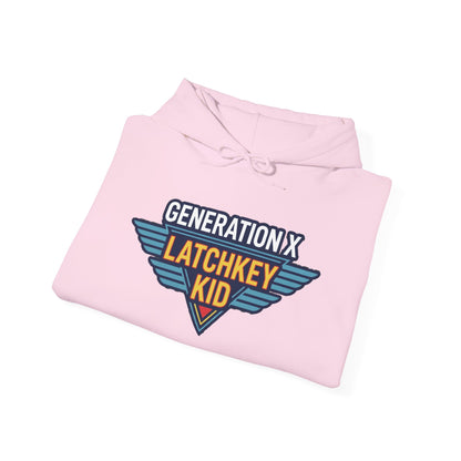 Generation X Latchkey Kid Hoodie — Retro 80s Vintage Logo Sweatshirt