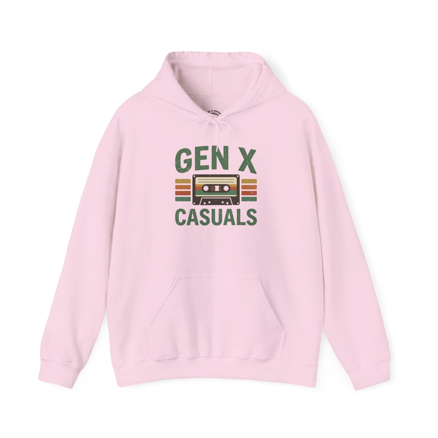 Gen X Casuals Hoodie — Retro Cassette Vintage Sweatshirt for '90s Nostalgia