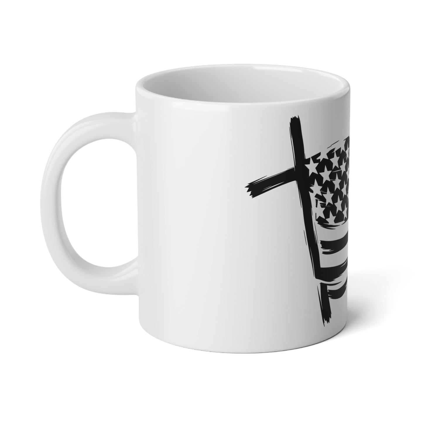 20oz American Flag Brushstroke Jumbo Mug — Patriotic Coffee Cup