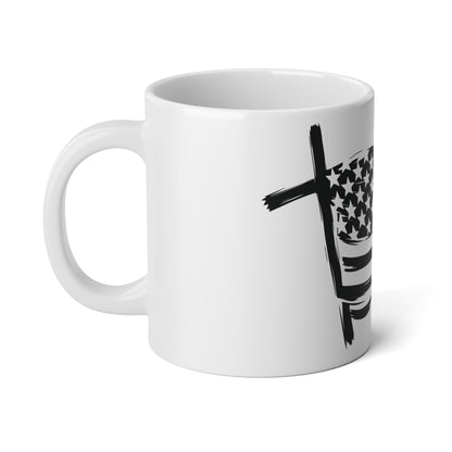 20oz American Flag Brushstroke Jumbo Mug — Patriotic Coffee Cup
