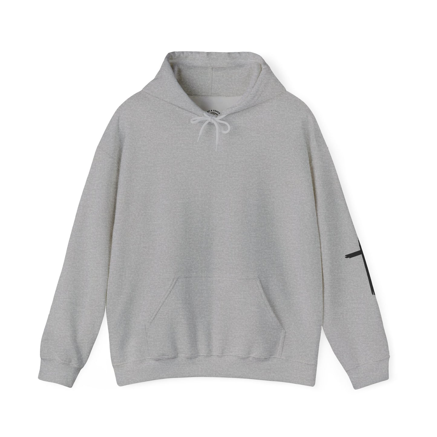 Blessed Cross Hoodie — Christian Faith Pullover with Cross Sleeve Design