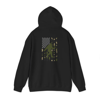 Bigfoot Camo Flag Hoodie – Sasquatch Hunting Outdoor Pullover