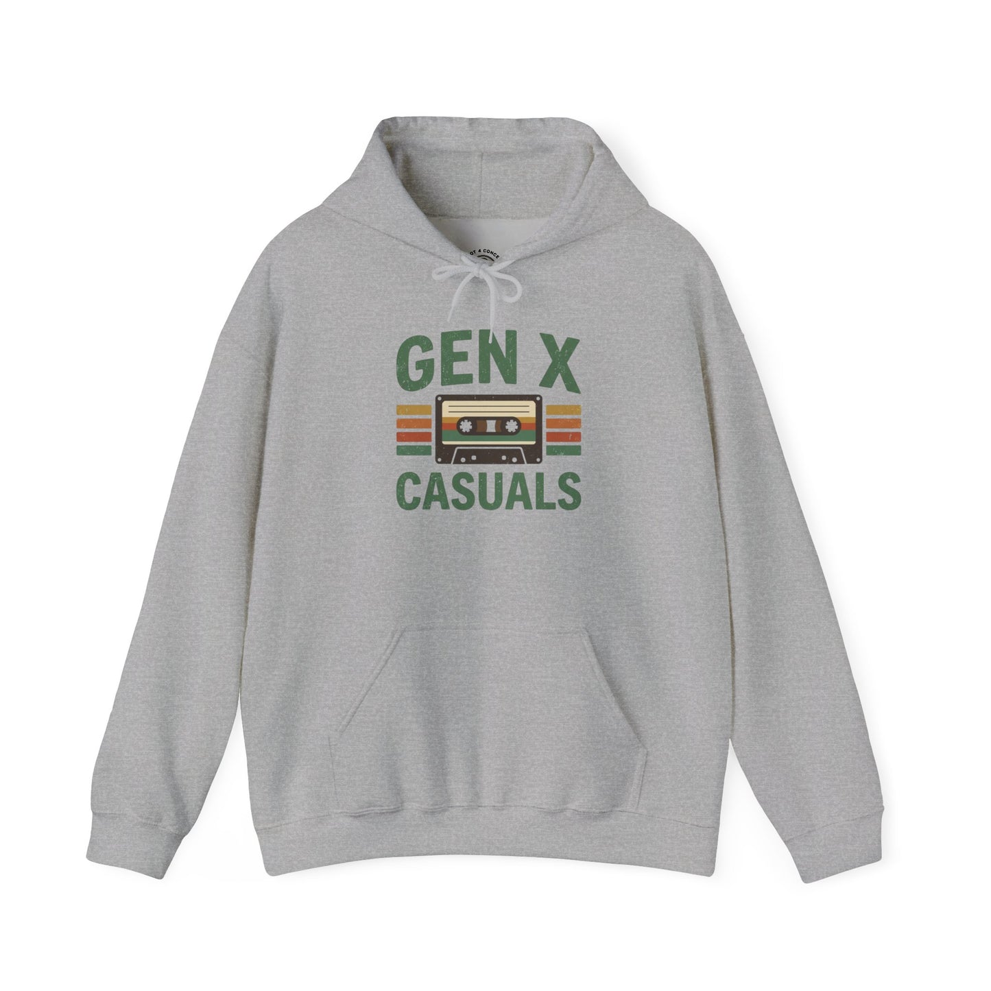 Gen X Casuals Hoodie — Retro Cassette Vintage Sweatshirt for '90s Nostalgia