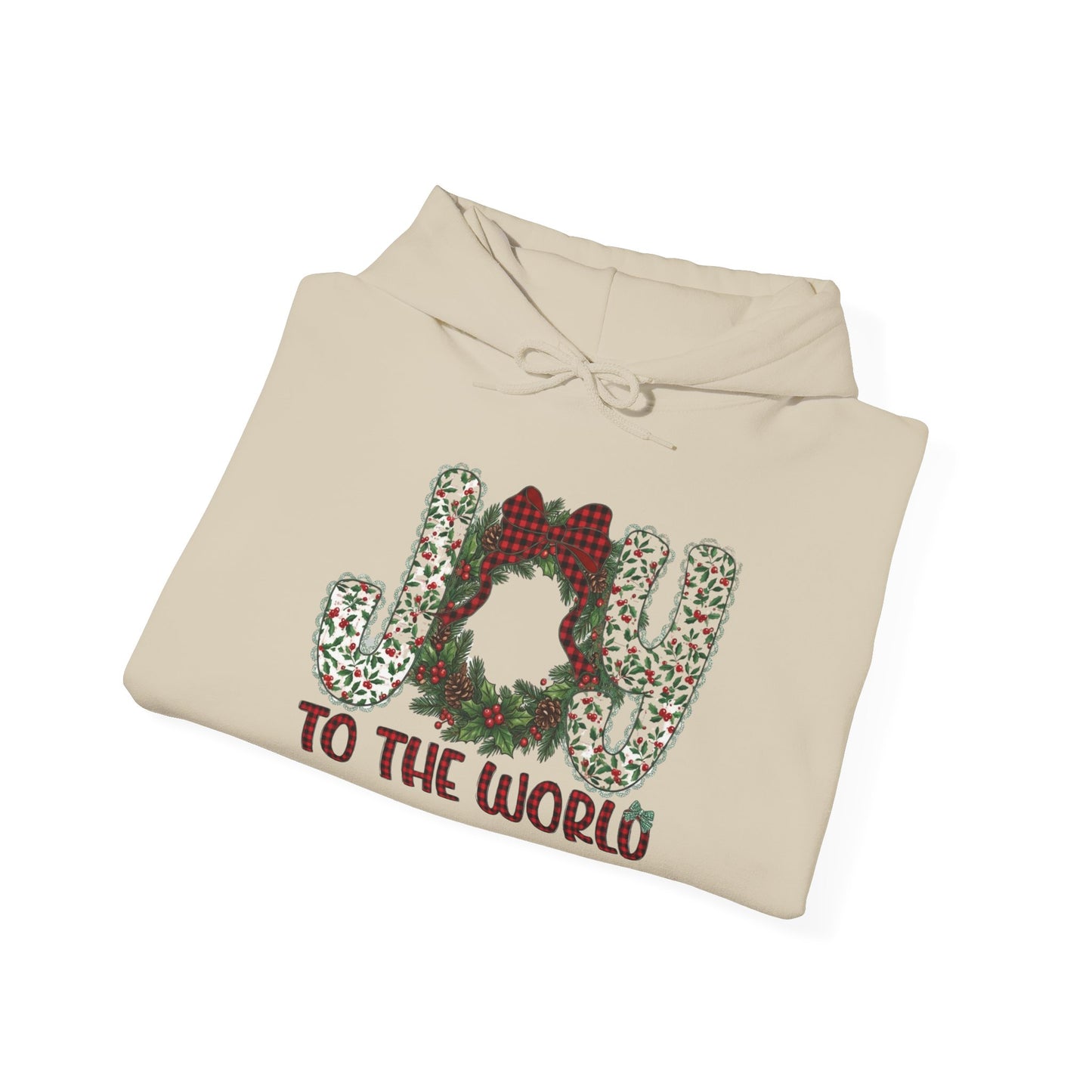 Joy to the World Hoodie — Festive Christmas Wreath Sweatshirt