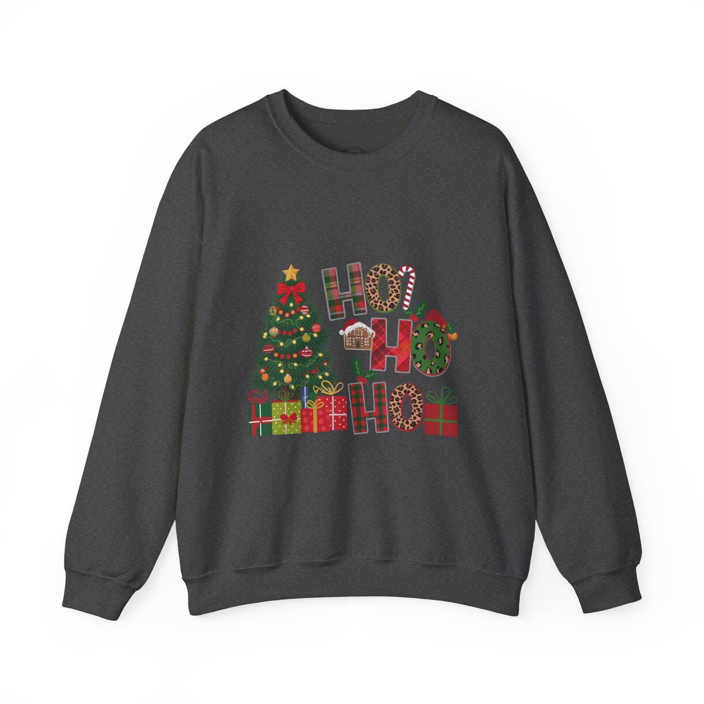 Ho Ho Ho Christmas Sweatshirt – Festive Tree & Gifts Holiday Crewneck
