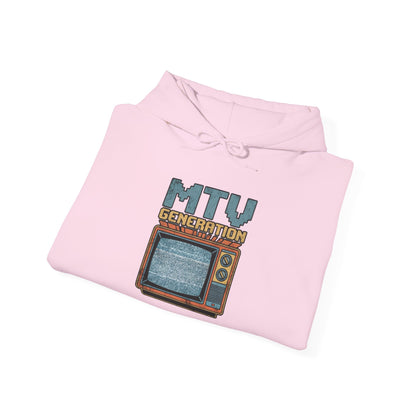 Retro TV 'MTV Generation' Hoodie – Vintage 80s Nostalgia Pullover
