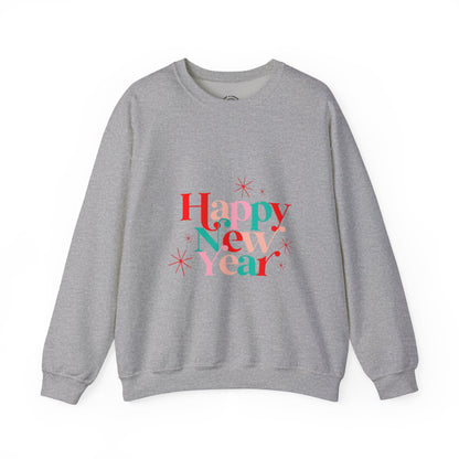 New Year Crewneck Sweatshirt — "Happy New Year" Festive Holiday Sweatshirt