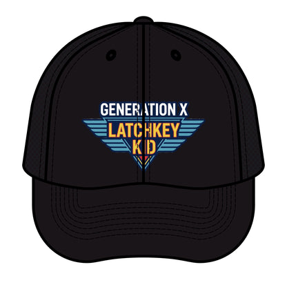 Generation X Latchkey Kid Trucker Hat — Retro Winged Logo Cap