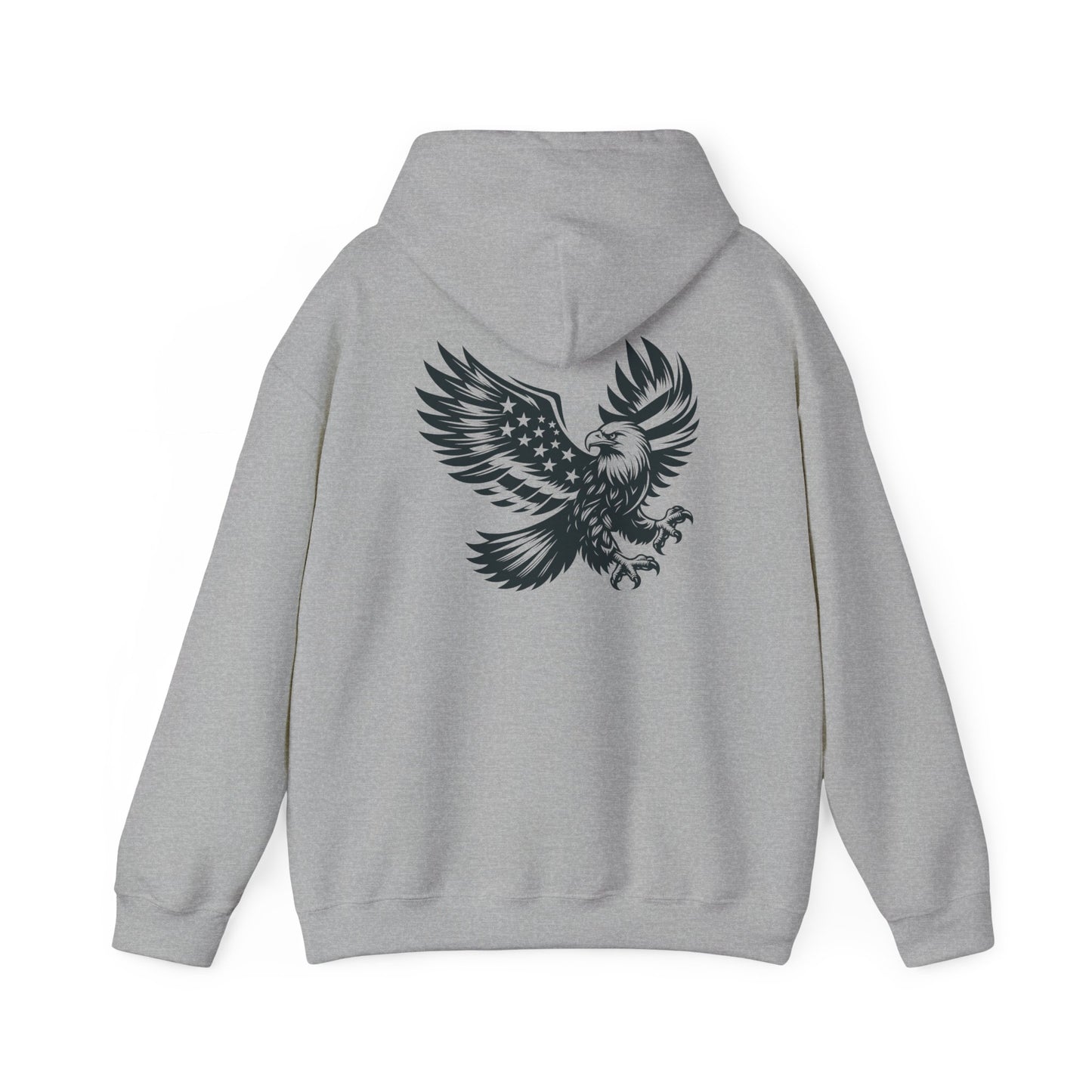 Eagle with American Flag Wings Hoodie — Patriotic Bald Eagle Back Graphic