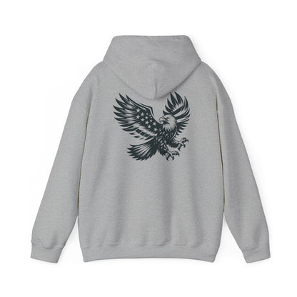 Eagle with American Flag Wings Hoodie — Patriotic Bald Eagle Back Graphic