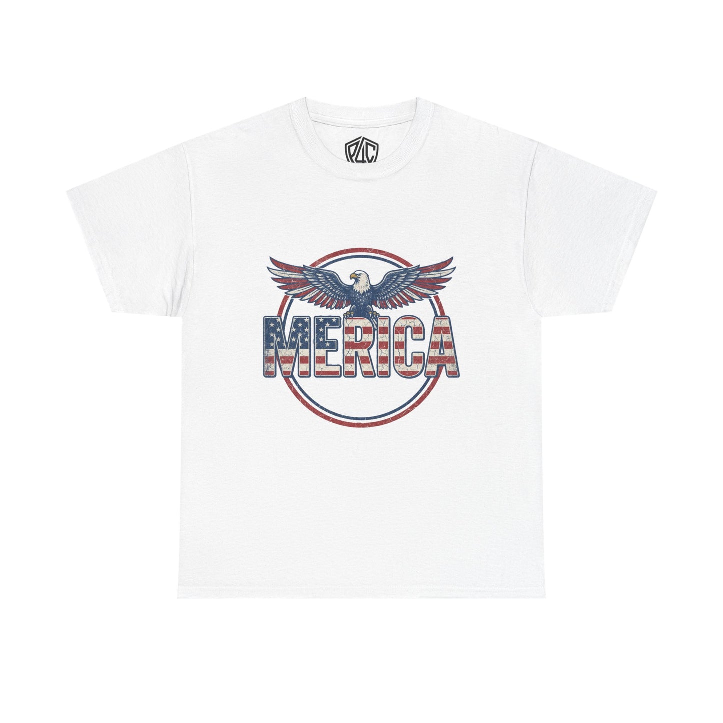 'Merica Eagle T‑Shirt — Vintage American Flag Patriotic Tee for 4th of July