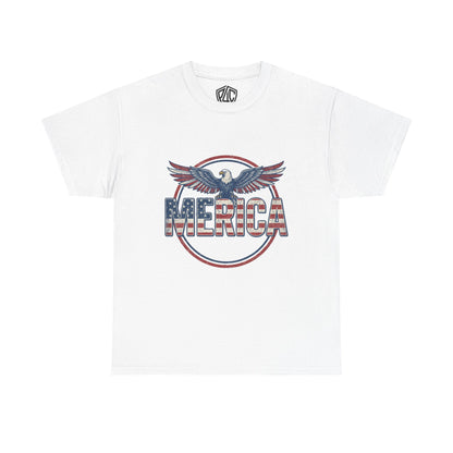 'Merica Eagle T‑Shirt — Vintage American Flag Patriotic Tee for 4th of July