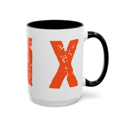 Mug — Bold Distressed Orange Text Coffee Cup (11oz/15oz)