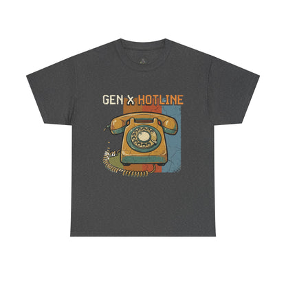 Vintage Rotary Phone T‑Shirt - "Gen X Hotline" Retro Graphic Tee