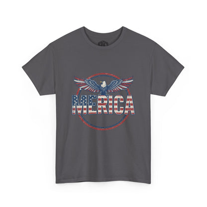 'Merica Eagle T‑Shirt — Vintage American Flag Patriotic Tee for 4th of July