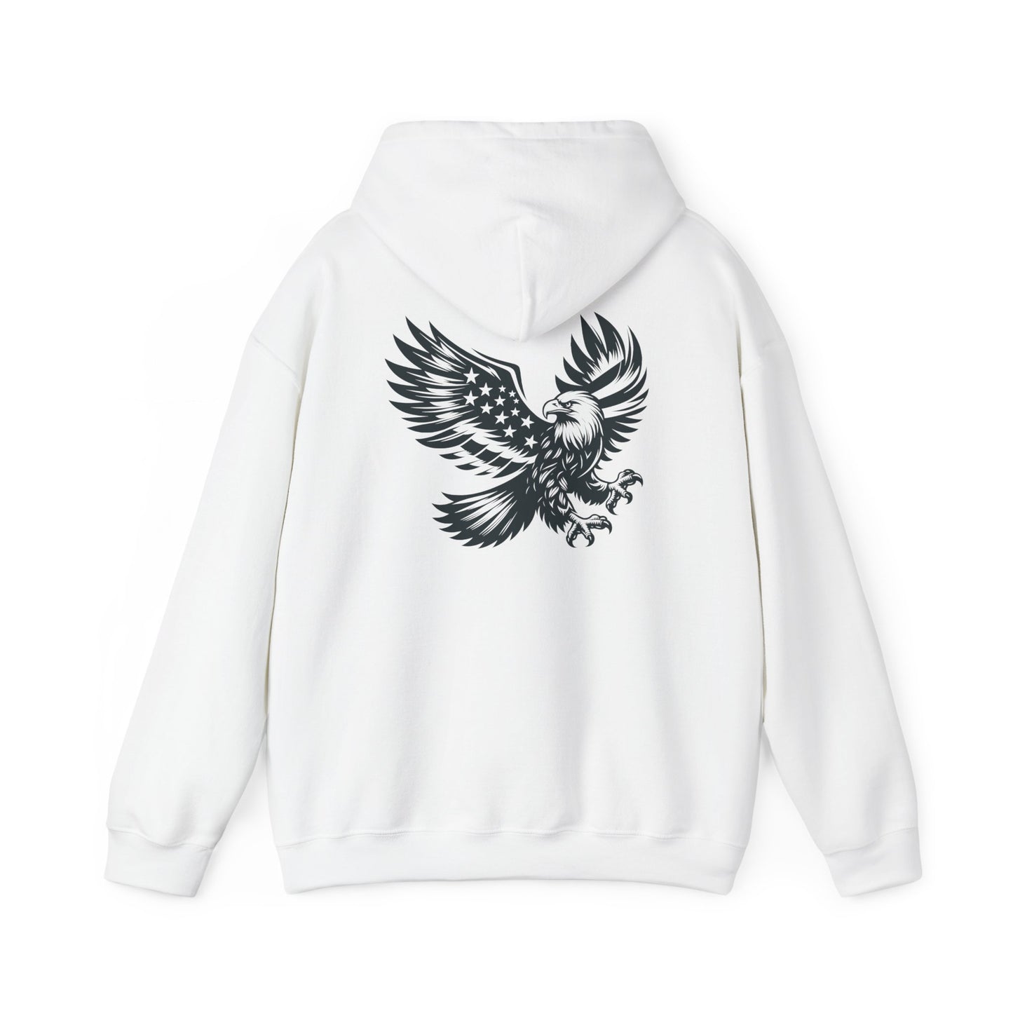 Eagle with American Flag Wings Hoodie — Patriotic Bald Eagle Back Graphic
