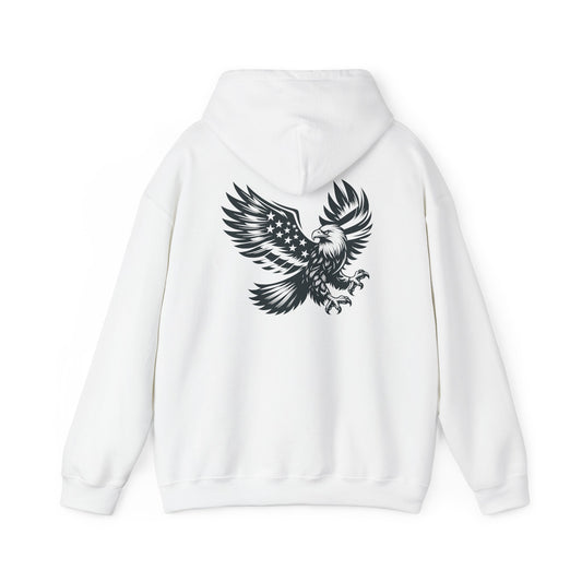 Eagle with American Flag Wings Hoodie — Patriotic Bald Eagle Back Graphic