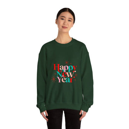 New Year Crewneck Sweatshirt — "Happy New Year" Festive Holiday Sweatshirt