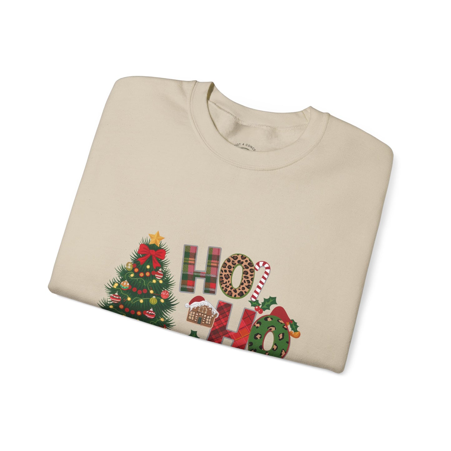 Ho Ho Ho Christmas Sweatshirt – Festive Tree & Gifts Holiday Crewneck