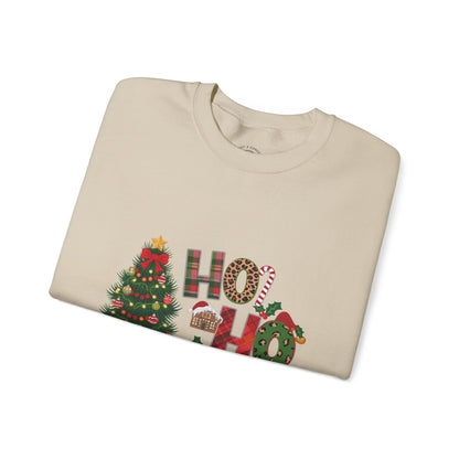 Ho Ho Ho Christmas Sweatshirt – Festive Tree & Gifts Holiday Crewneck