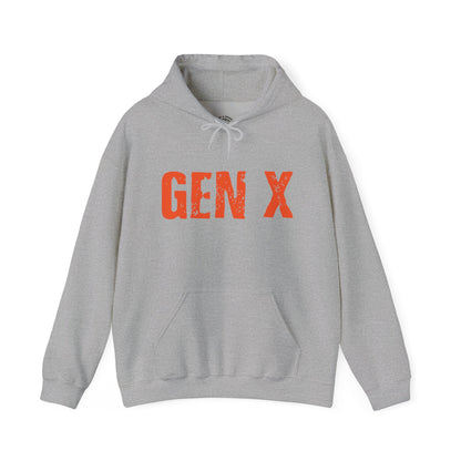 Gen X Hoodie - Retro Distressed Graphic Sweatshirt for Generation X